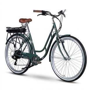 Електровелосипед Dorozhnik eRETRO 28" (500 Вт, 36В, 13 А*г), зелено-сірий Dor11 фото