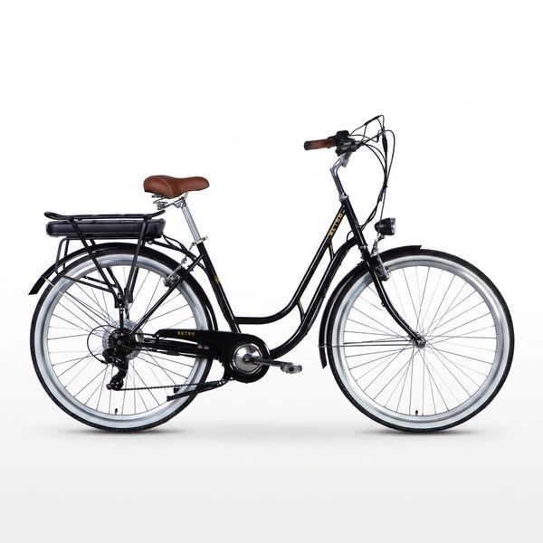 Електровелосипед Dorozhnik eRETRO 28" (500 Вт, 36В, 13 А*г), чорний Dor14 фото