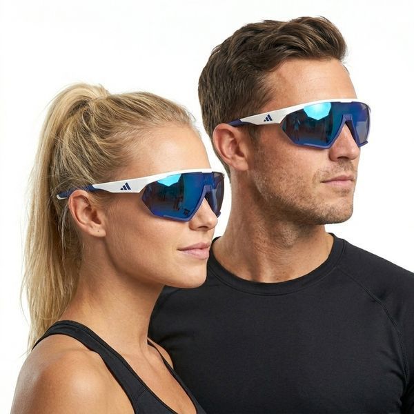 Спортивні сонцезахисні окуляри Adidas SP0076 Синьо-Білі SP0071BLW фото