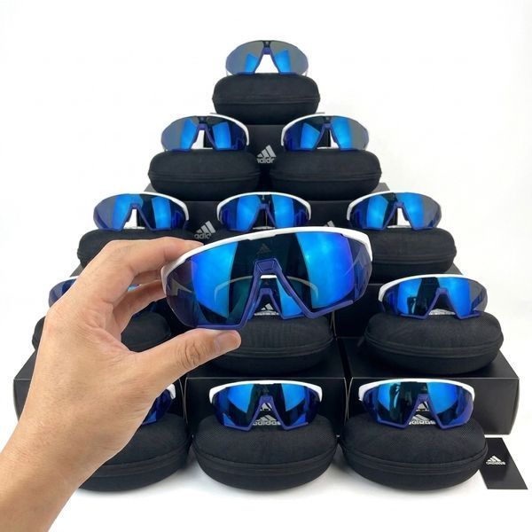 Спортивні сонцезахисні окуляри Adidas SP0076 Синьо-Білі SP0071BLW фото