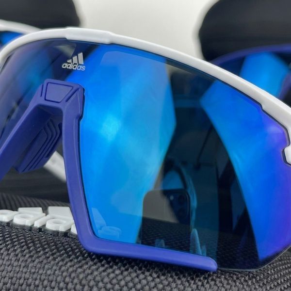 Спортивні сонцезахисні окуляри Adidas SP0076 Синьо-Білі SP0071BLW фото